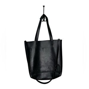 Madewell Black Leather Transit Tote Bag